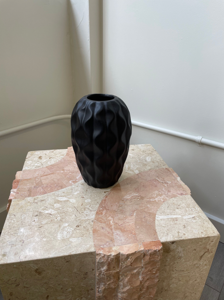 Black Swirl Cut Vase