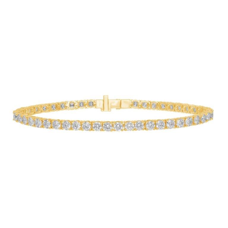 14K Yellow Gold Lab Diamond Tennis Bracelet