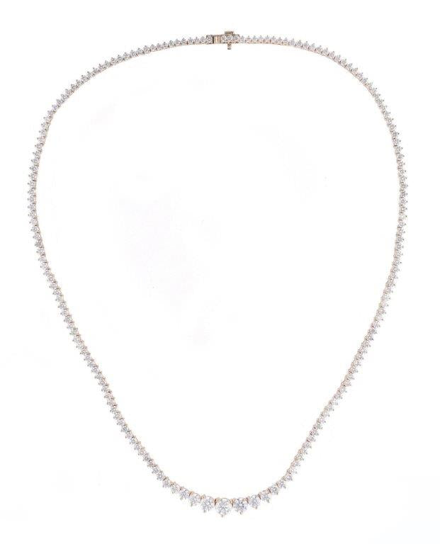 14K Yellow Gold Lab Diamond Tennis Necklace