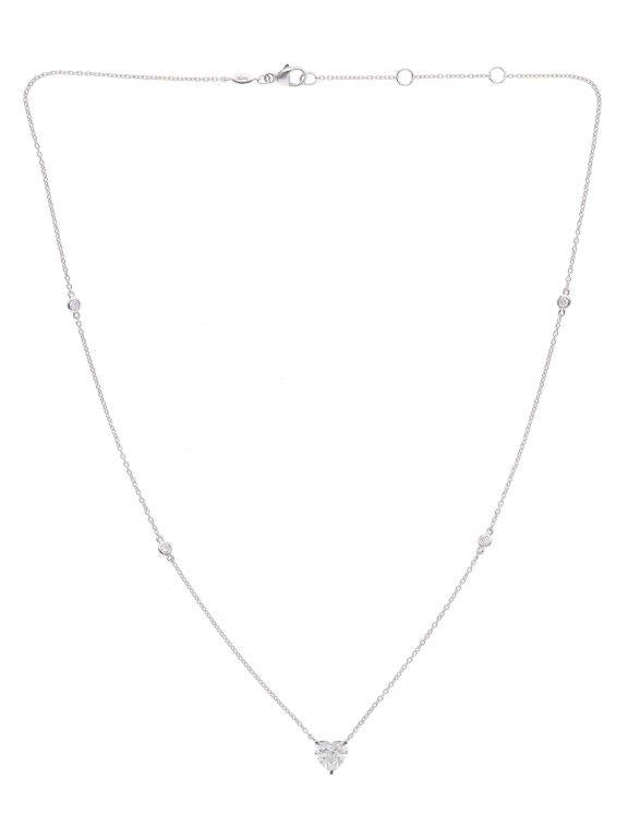 14K White Gold Lab Diamond Heart Necklace