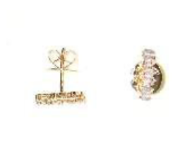 14K Yellow Gold Diamond Stick Studs