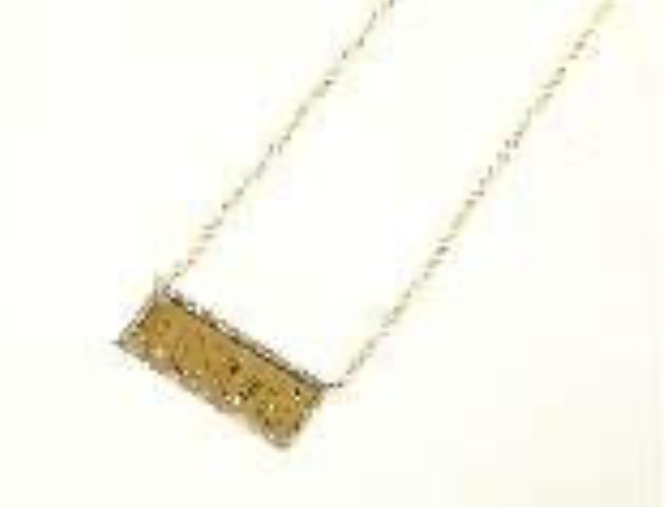 14K Yellow Gold Diamond Outlined Necklace