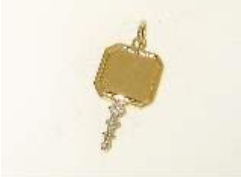 14K Yellow Gold Diamond Key Pendant