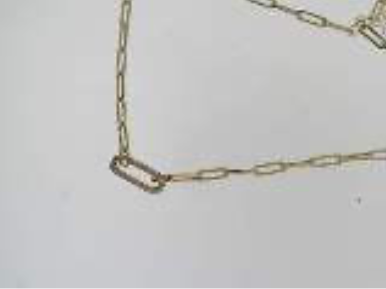 14K Yellow Gold Diamond Pave Paperclip Necklace