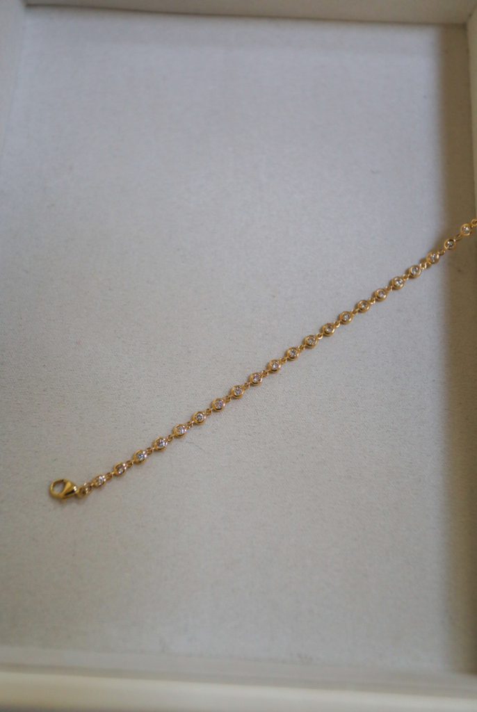 14K Yellow Gold Bezel Diamond Bracelet