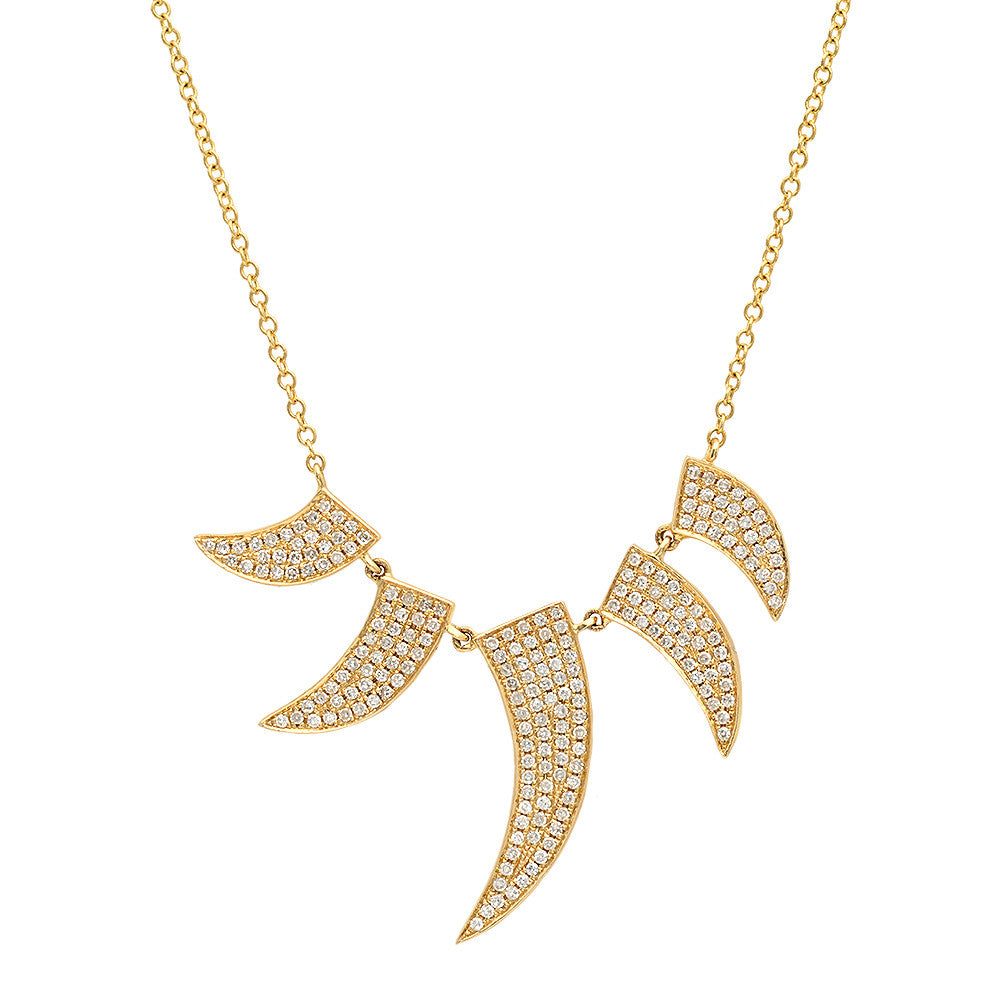 14K Gold Diamond Claw Necklace