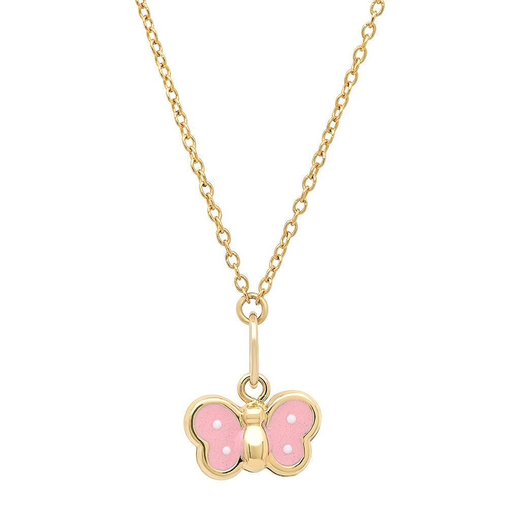 Pink Butterfly Charm Necklace