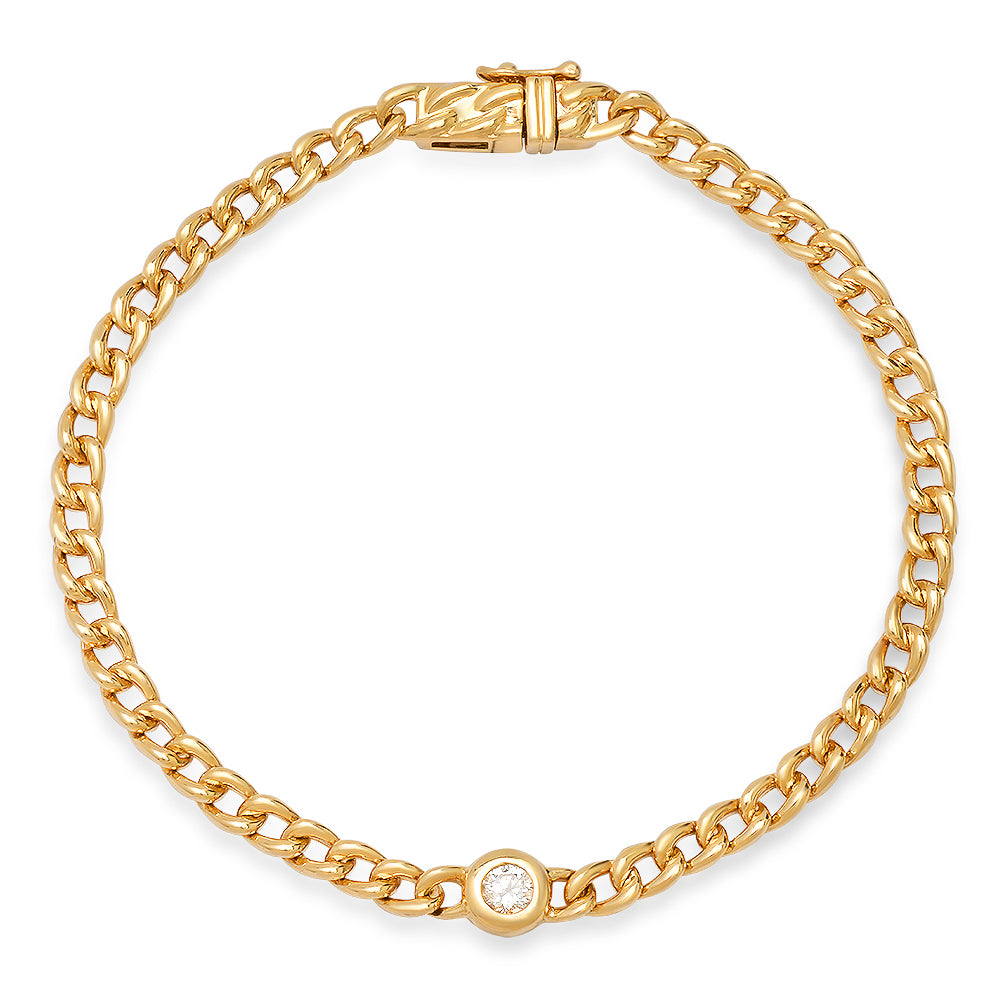 14K Gold Bezel Set Diamond Bracelet