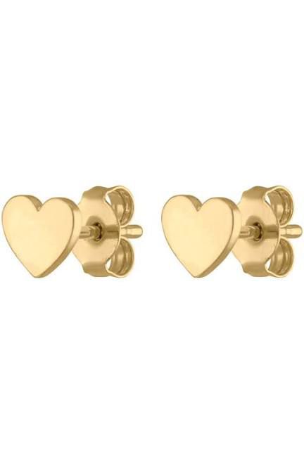 14K Gold Heart Stud Earrings
