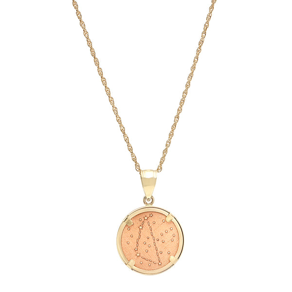 14K Gold Zodiac Pendant CAM Necklace