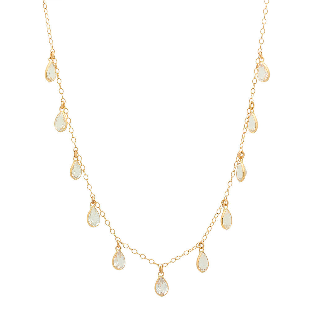 SHANE TEARDROP NECKLACE YELLOW GOLD