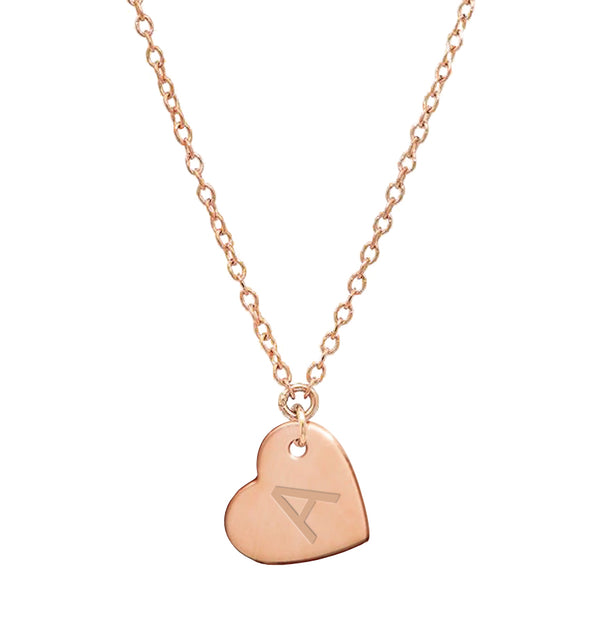 14K Gold Filled Heart Charm Initial Necklace