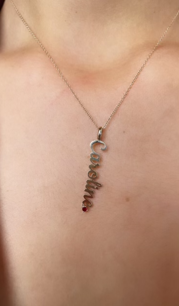 14K Gold Birthstone Name Necklace