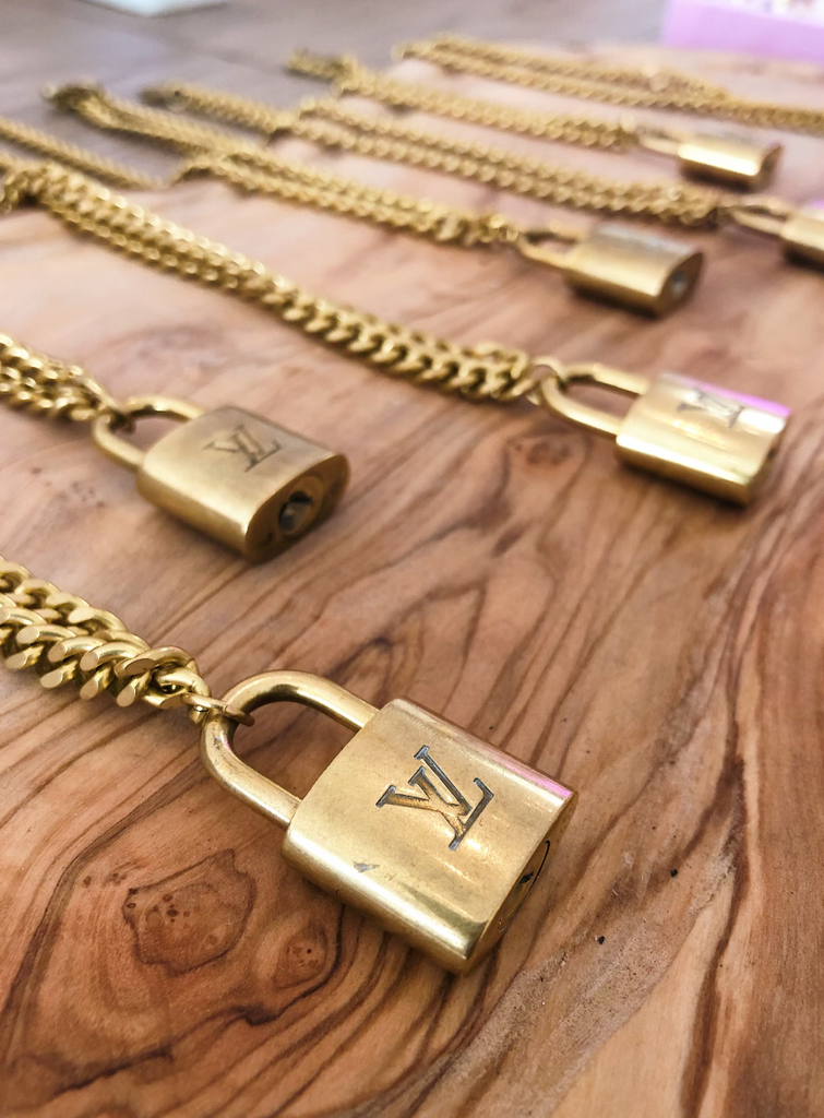 Real Vintage Louis Vuitton Brass Lock Necklaces