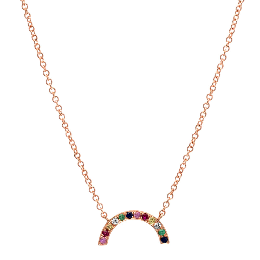 14K Gold Rainbow Arch Necklace