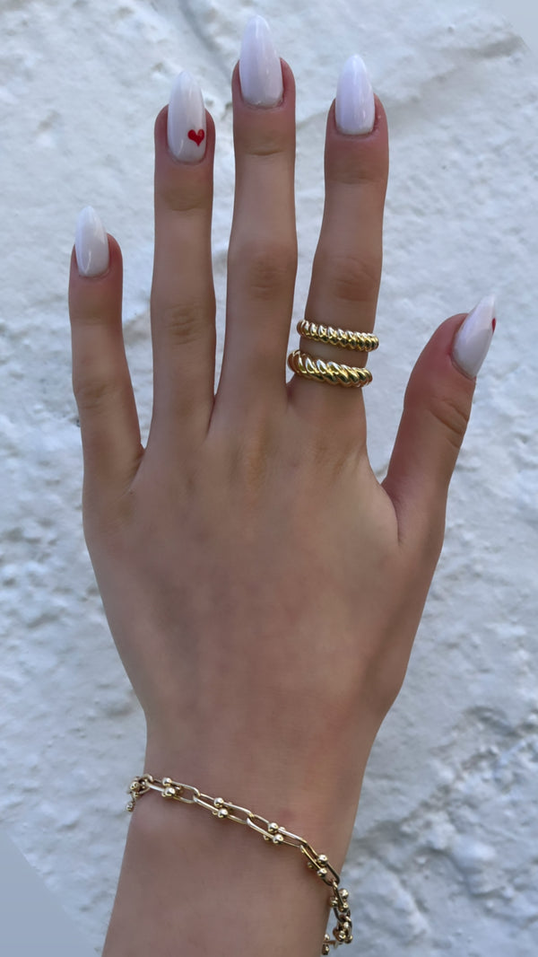 14K Gold Large French Twist Ring