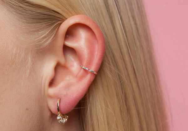 14K Gold Rainbow Sapphire Ear Cuff (Choose from 3 Styles)