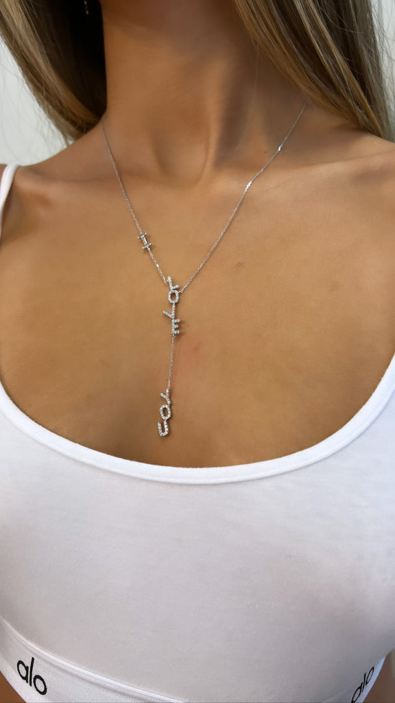 14K Gold Love hotsell Lariat Necklace