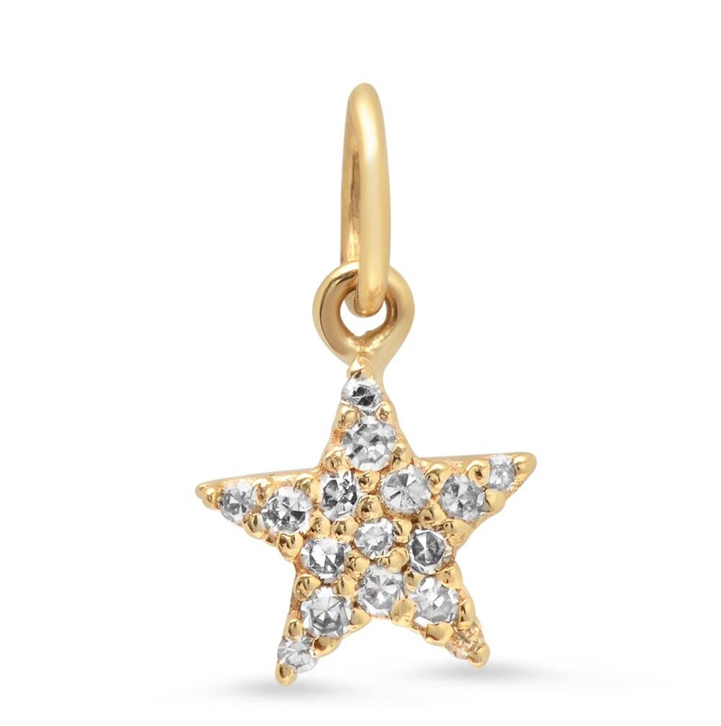 14K Gold Diamond Star Charm