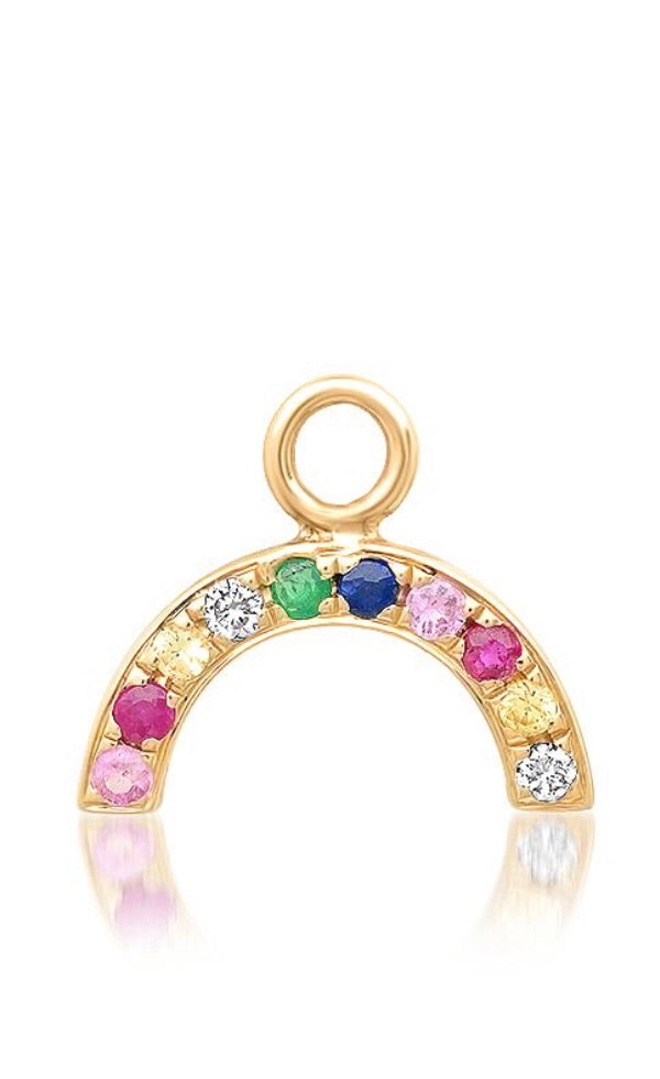 14K Gold Rainbow Sapphire Arch Charm