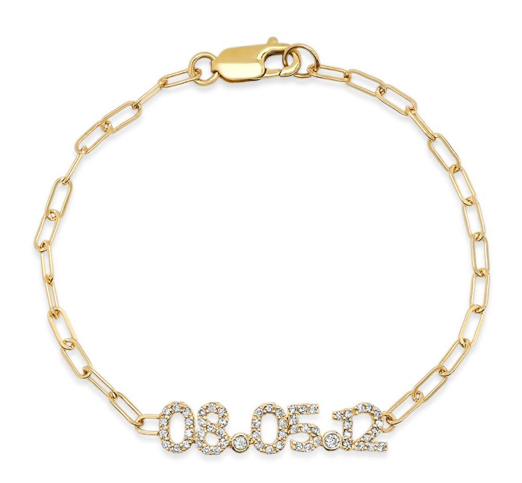 14K Gold & Diamond Date Bracelet