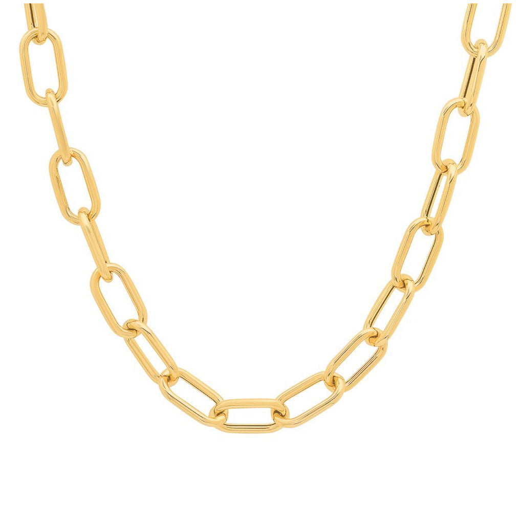 14K Yellow Gold Large Paperclip Chain Necklace