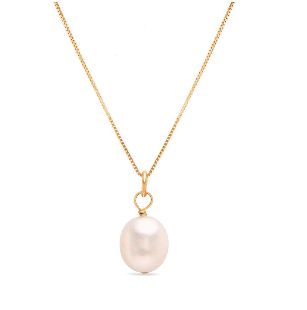 14K Gold Pearl Pendant Necklace